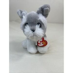 TY Beanie Babies 6" HARPER Schnauzer Dog Gray Plush